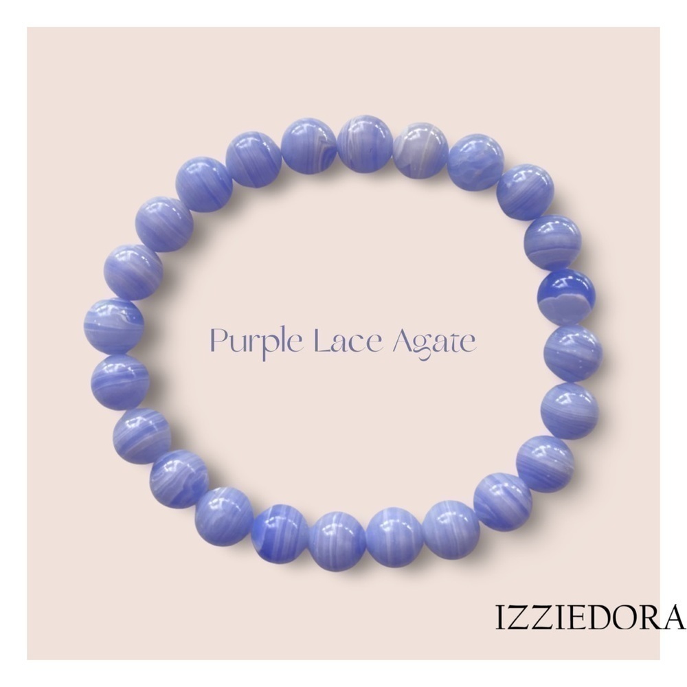 Gemstone Bracelet - Purple Lace Agate